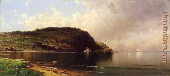 Seascape with Dory and Sailboats painting - Alfred Thompson Bricher Seascape with Dory and Sailboats art painting